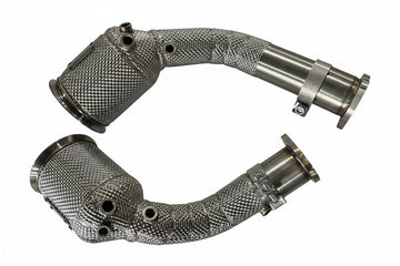 Vorsprung high-flow catted downpipe for the Audi 4.0T V8, the first section of a turbo-back exhaust