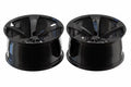 Pair of black glossy alloy wheels with five-spoke design for Audi performance upgrade