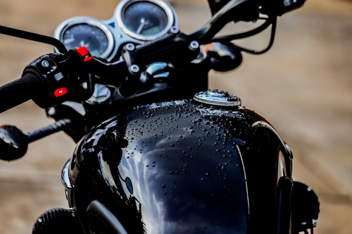 WASH&WHIPS MotoPro motorcycle detailing kit with cleaning supplies, brushes, and polishing tools for motorcycle shine and protection.