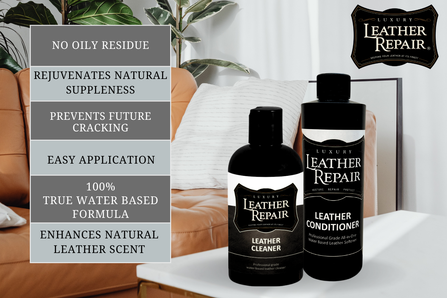 Leather Cleaning and Conditioning Care Kit.