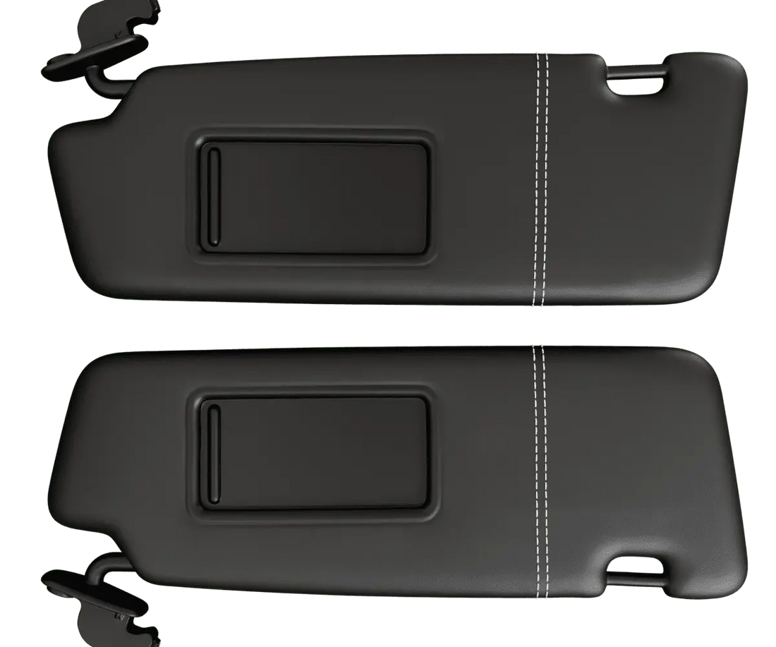 Leather Nappa sun visors with stitching for 2010-2018 Audi A4 B8, compatible with motor vehicle carpet and upholstery.