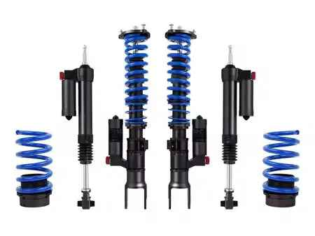Vorsprung Autowerk Total Control RS TwinTrac Coilovers for Audi B8/B8.5 A4 and S4, close-up of coilover suspension components