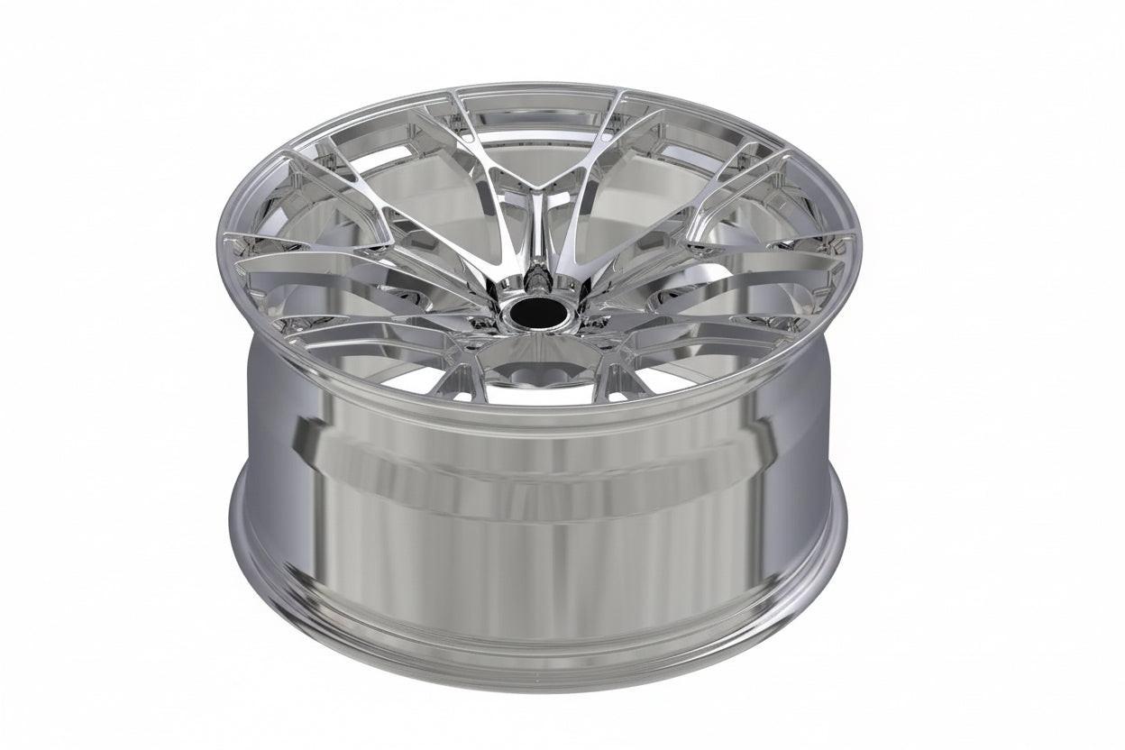 Set of Vorsprung Forged VA-001 Style Wheels featuring five-spoke design and a sleek metallic finish.