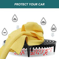 WASH & WHIPS Car Wash Kit with 3-gallon bucket, microfiber towel, chenille mitt, shampoo, and particle interceptor trap for vehicle cleaning.