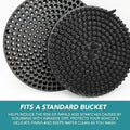 WASH&WHIPS Pit Stop Particle Interceptor car wash dirt strainer fitting 5 or 3.5-gallon buckets for debris filtration.