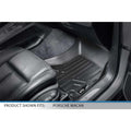 Black all-weather floor mat installed on Porsche Macan front passenger side interior.