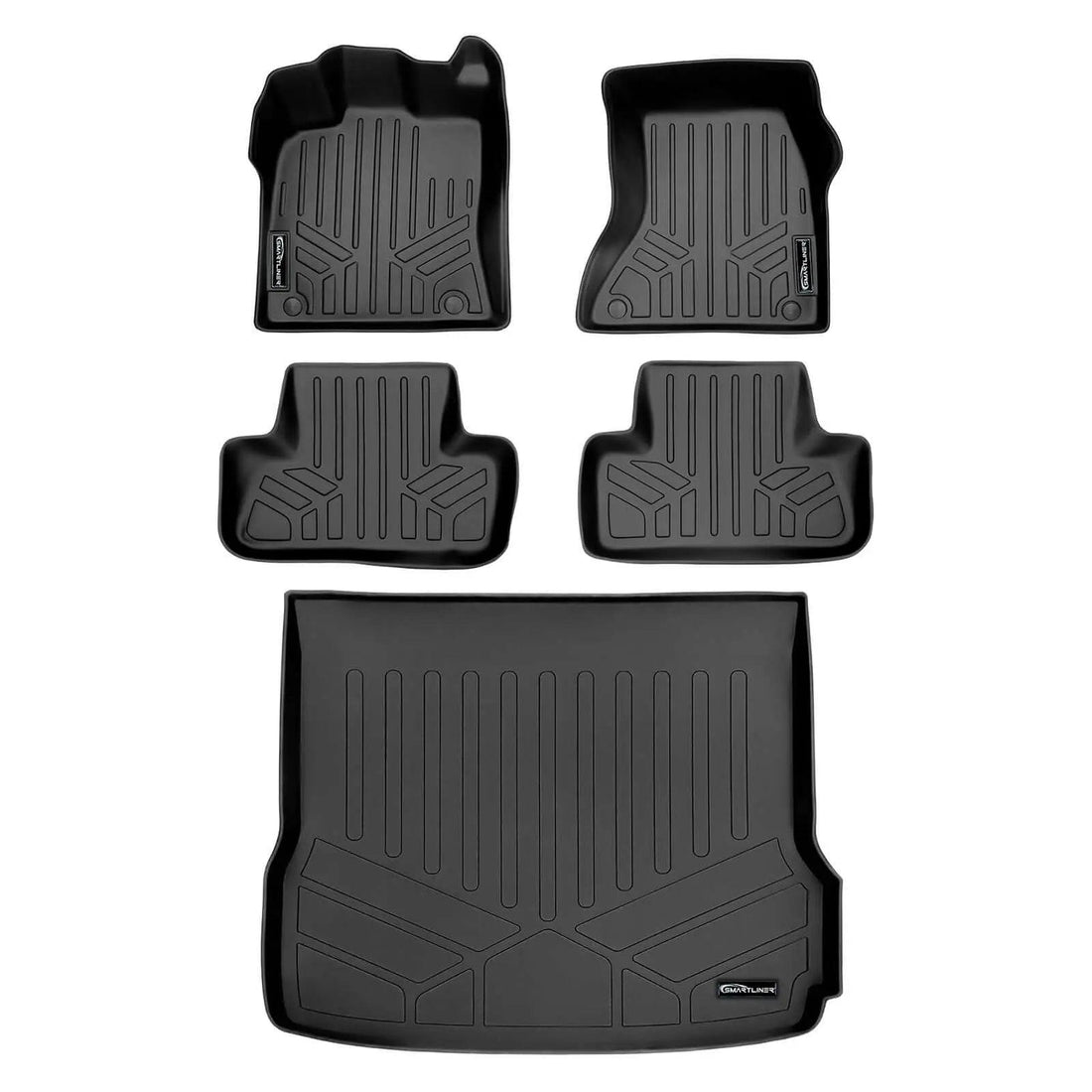 Audi all-weather rubber floor mats and trunk liner set, black, custom fit