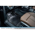 Custom fit black floor mat installed in Audi Q5 SQ5 front interior, brown seat visible