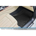 Custom-fit black floor mat in the front passenger seat of an Audi A4 interior.
