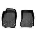 Black custom-fit Audi all-weather floor mats, durable rubber material, front row set