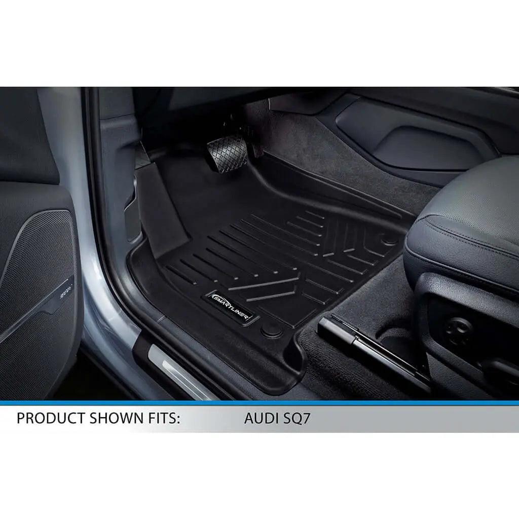 Custom-fit black floor mat for Audi SQ7 driver side interior, durable protection design.
