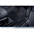 Custom-fit black floor mat installed in Audi Q7 front passenger footwell interior