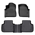 Black custom-fit Audi floor mats set, all-weather car interior liners, top view