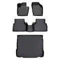 Black all-weather Audi floor mats and cargo liner set, durable custom fit car accessories