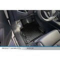 Custom fit black floor mat installed in Audi Q3 front driver seat area interior