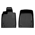 Black custom-fit Audi floor mats, durable all-weather car liners, front pair.