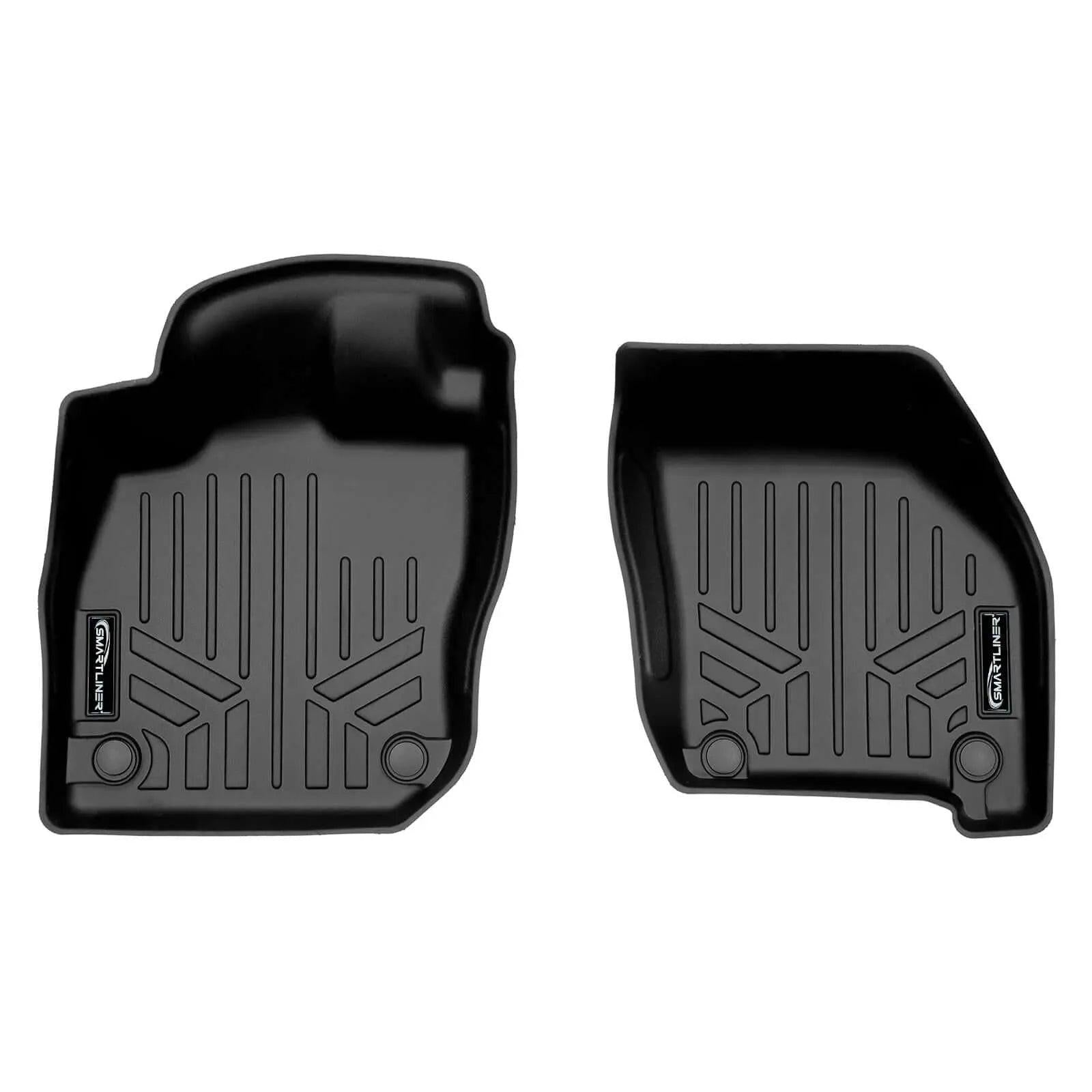 Black custom-fit Audi floor mats, heavy-duty all-weather protection pair