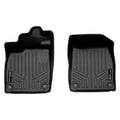 Black custom-fit Audi floor mats, heavy-duty all-weather car liners, textured surface