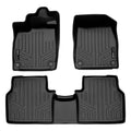 Black custom-fit all-weather car floor mats set with raised edges for Audi vehicles