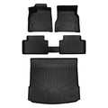 Set of black custom-fit Audi floor mats and trunk liner, all-weather car accessories