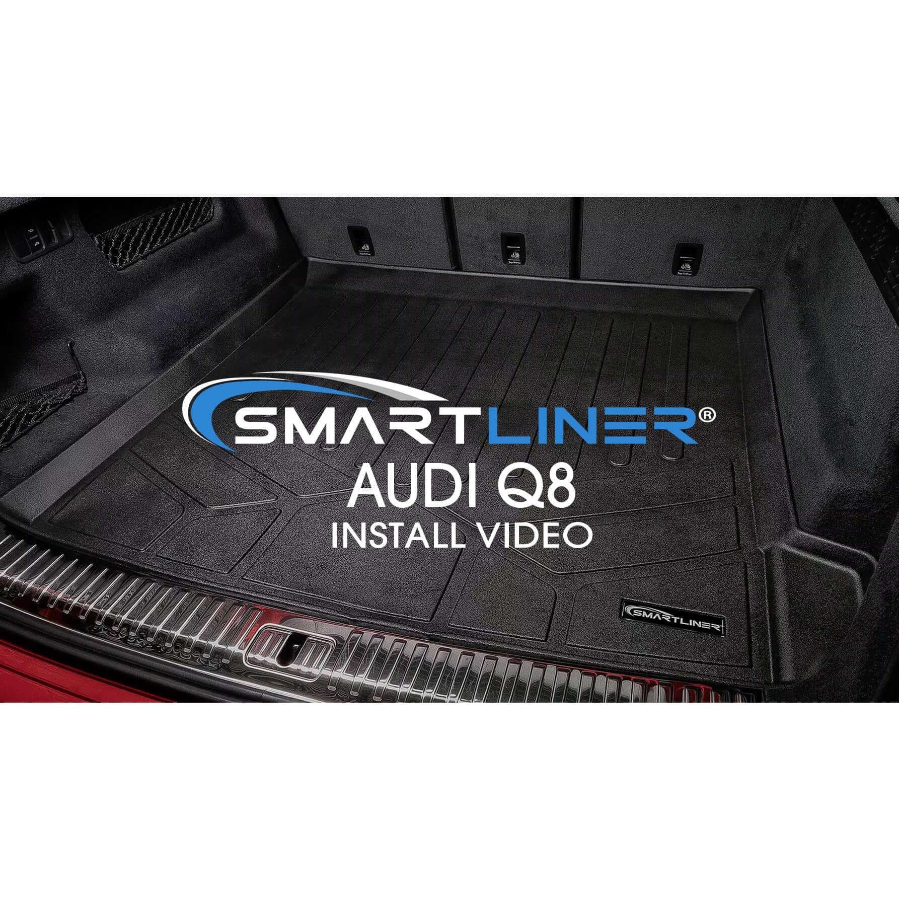 Audi Q8 trunk with custom fit Smartliner cargo mat, black textured interior
