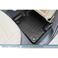 Custom black floor mat installed in Audi A4, S4, or A4 Allroad car interior.