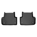 Black custom-fit Audi front floor mats, all-weather, with textured anti-slip design
