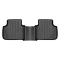 Black Audi rear floor mat, custom fit, all-weather protection, textured grooves