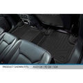 Custom black rear floor mats installed in Audi Q8, RS Q8, and SQ8 backseat