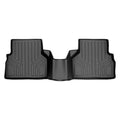 Black all-weather rear floor mat for Audi, molded with deep grooves and raised edges