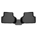 Black custom-fit rear floor mat for Audi, all-weather car accessory with raised edges