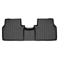 Black custom-fit rear floor mat for Audi, durable all-weather car interior accessory