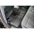 Audi rear seat black all-weather floor mats with raised edges and textured pattern