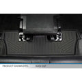 Rear cargo liner mat for Audi SQ7, custom fit, black with raised edges and textured pattern.