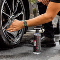 WASH & WHIPS Wheel and Tire Wash & Shine Kit with brushes and cleaning products for vehicle wheels and tires.