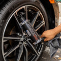 WASH & WHIPS Wheel and Tire Wash & Shine Kit with cleaning supplies and brushes for vehicle wheels and tires.