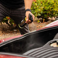 WASH & WHIPS Interior Car Wash Kit step 2, including cleaning tools and supplies for detailed car interior cleaning.