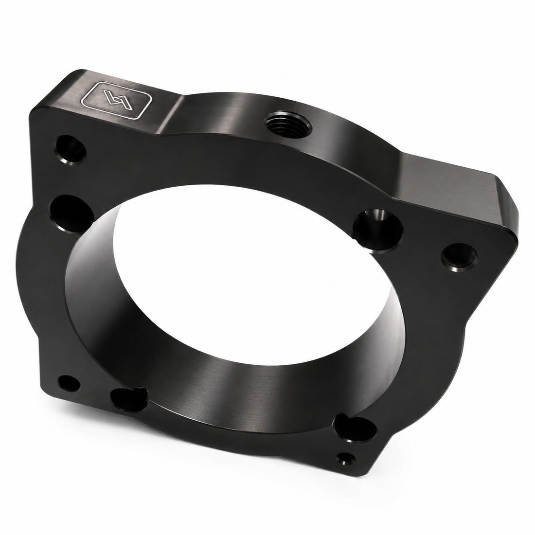 Vorsprung Autowerk 84mm billet throttle body upgrade adapter (VDO) for Audi 3.0 EA837 supercharged engine, alternate view.