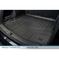 Custom-fit trunk mat for Audi Q5 SQ5, black cargo liner with raised edges, interior view