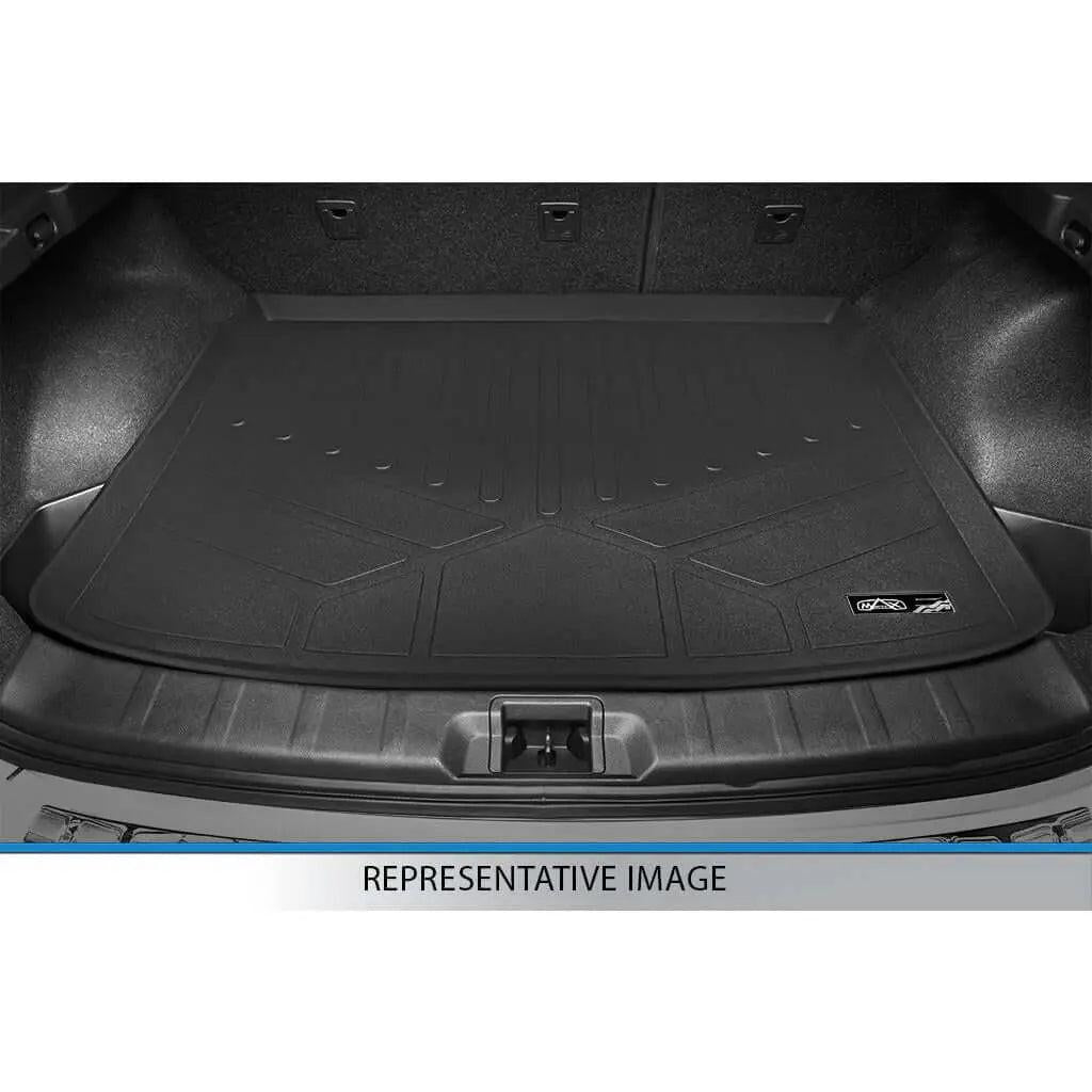Audi trunk cargo liner in black, fitted in car boot for protection and easy cleaning