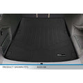 Black Smartliner trunk cargo mat fitted in an Audi A4 for protective car interior.
