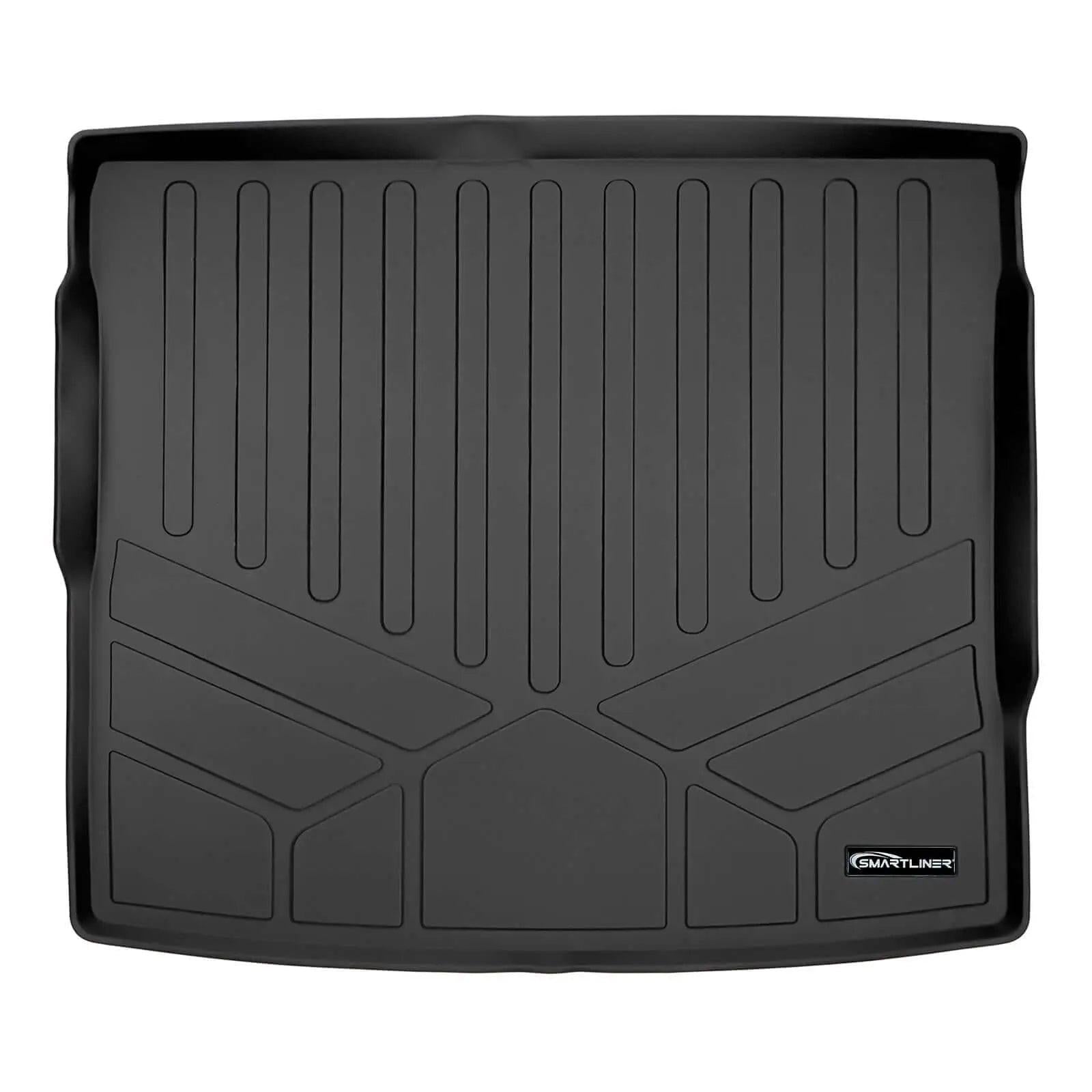 Black custom-fit trunk cargo liner for Audi, raised edges, durable all-weather material
