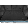 Audi Q3 trunk with custom-fit black rubber cargo liner mat installed