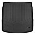 Black custom-fit rubber trunk mat liner for Audi, heavy-duty cargo protection