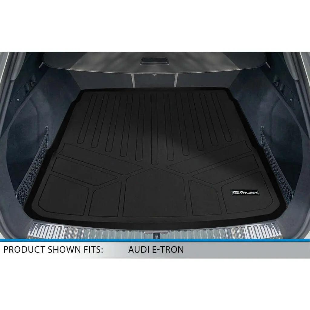 Black cargo trunk liner mat installed in an Audi E-Tron for all-weather protection