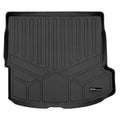 Black custom-fit cargo trunk liner mat for Audi, raised edge, Smartliner logo visible