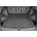 Custom-fit Audi trunk liner mat installed in rear cargo area, durable protective design