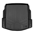 Black custom-fit Audi trunk cargo liner with raised edges and textured surface