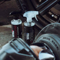 WASH & WHIPS Daytona Tire Coating and Shine applied to a car tire, showcasing glossy, protected black rubber finish.
