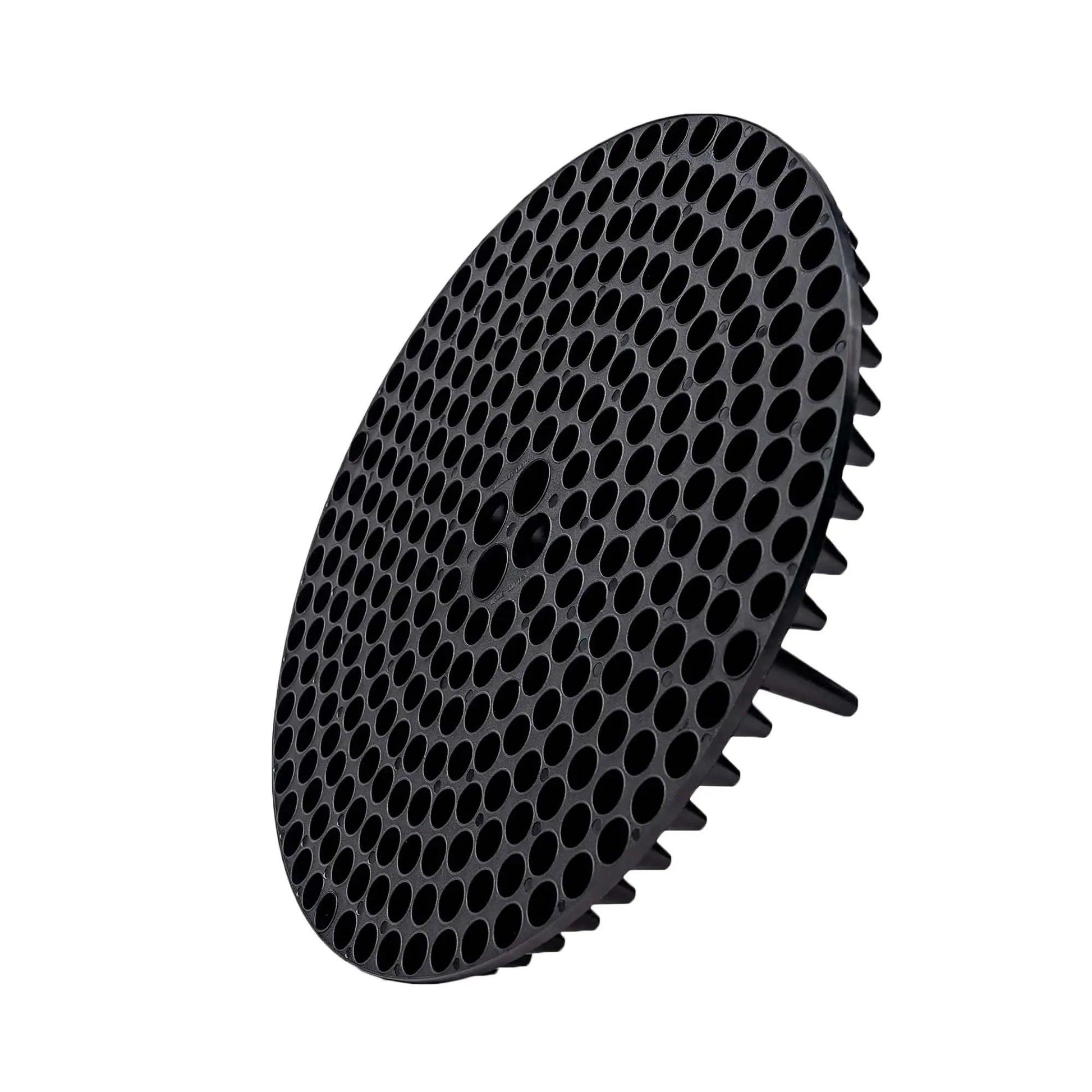WASH&WHIPS Chenille microfiber wash mitt and black Pitstop particle interceptor in a car wash bucket for scratch-free cleaning.